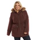 Plus Size Croft & Barrow&reg; Hooded Anorak Stadium Jacket, Women's, Size: 3xl, Dark Red