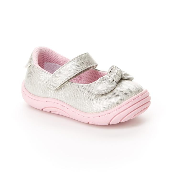 Stride Rite Lily Baby Girls' Mary Jane Shoes, Size: 3t, Silver