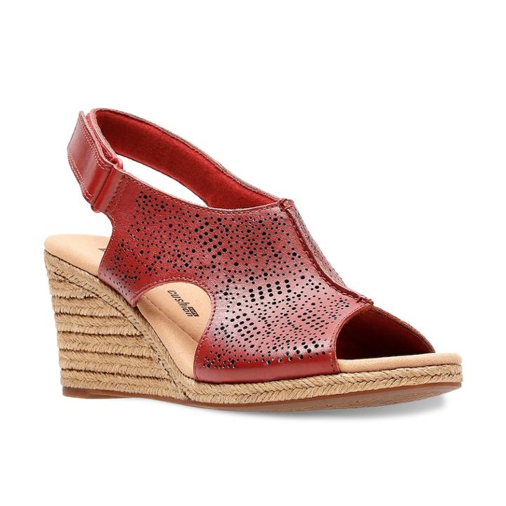Clarks Lafley Rosen Women's Ortholite Wedge Heels, Size: Medium (8), Med Pink