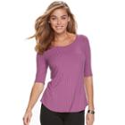 Women's Apt. 9&reg; Essential Scoopneck Tee, Size: Small, Med Purple