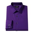 Men's Apt. 9&reg; Slim-fit Premier Flex Collar Stretch Dress Shirt, Size: 17.5 36/37, Med Purple