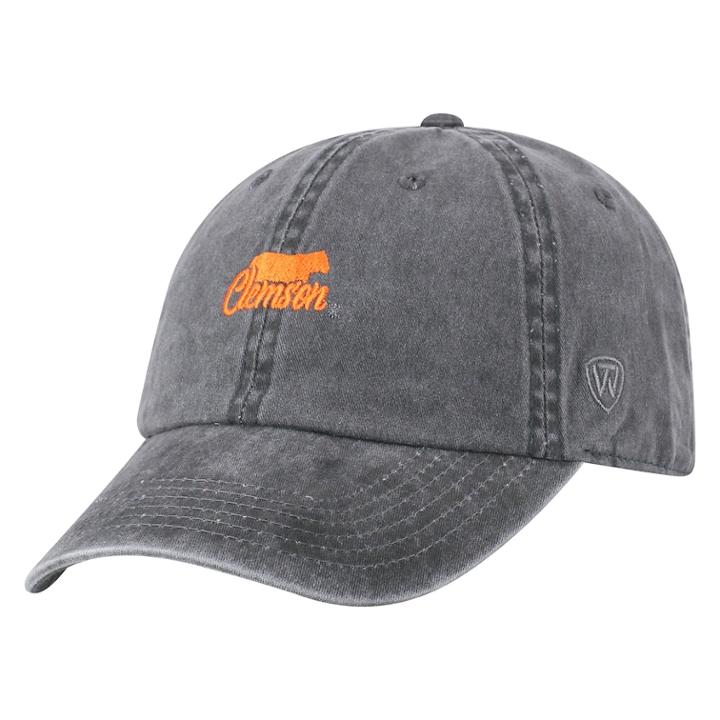 Adult Top Of The World Clemson Tigers Local Adjustable Cap, Men's, Grey (charcoal)