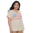 Plus Size Sonoma Goods For Life&trade; Graphic V-neck Tee, Women's, Size: 3xl, Lt Beige