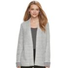 Women's Elle&trade; Textured Open-front Cardigan, Size: Xl, White Oth