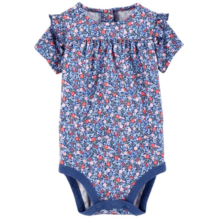 Baby Girl Oshkosh B'gosh&reg; Printed Ruffle Bodysuit, Size: 12-18 Month, Floral