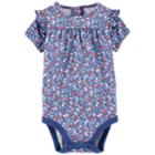 Baby Girl Oshkosh B'gosh&reg; Printed Ruffle Bodysuit, Size: 12-18 Month, Floral