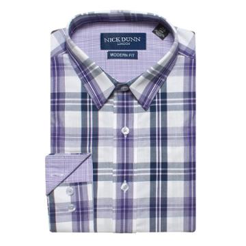Men's Nick Dunn Modern-fit Gingham Plaid Dress Shirt, Size: M-32/33, Purple