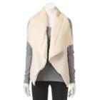 Women's Wdny Black Faux-fur Shearling Vest, Size: Xl, Lt Beige