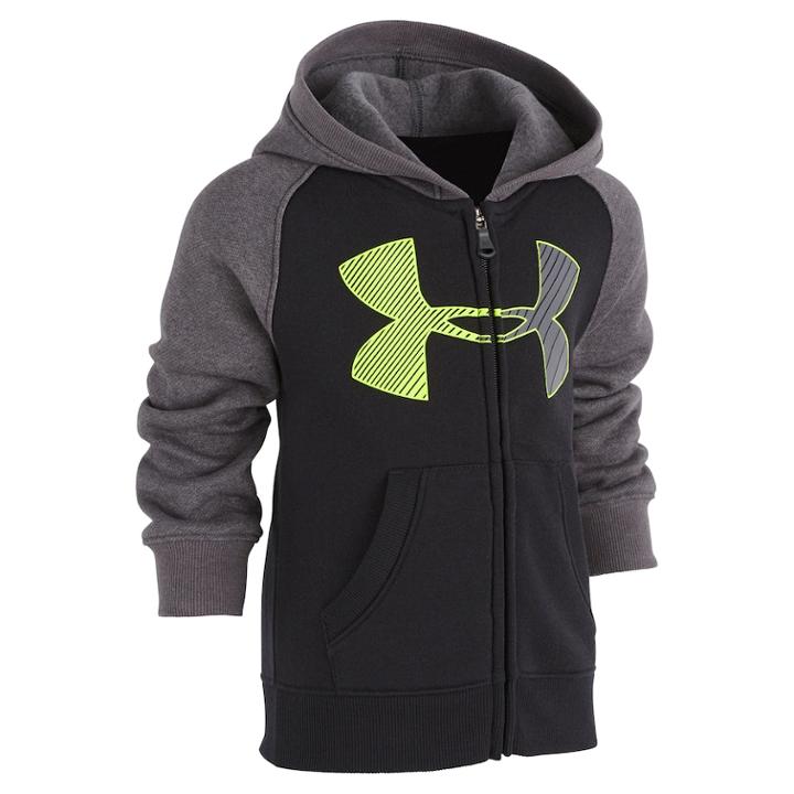 Boys 4-7 Under Armour Logo Raglan Zip Hoodie, Size: 6, Black