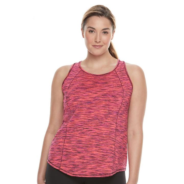 Plus Size Tek Gear&reg; Space-dye Banded-bottom Performance Tank, Women's, Size: 2xl, Brt Pink