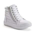 So&reg; Girls' Cutout High-top Sneakers, Girl's, Size: 4, White