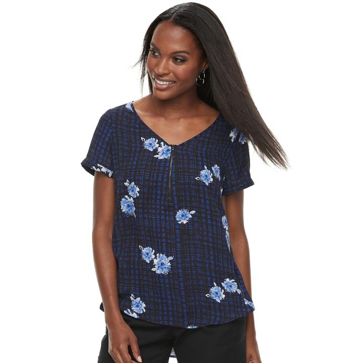 Women's Apt. 9&reg; Strappy Zipper Accent Top, Size: Xl, Med Blue