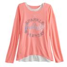Girls 7-16 & Plus Size So&reg; Racerback Tank Top & Long Sleeve Tee Set, Size: 12 1/2, Brt Pink