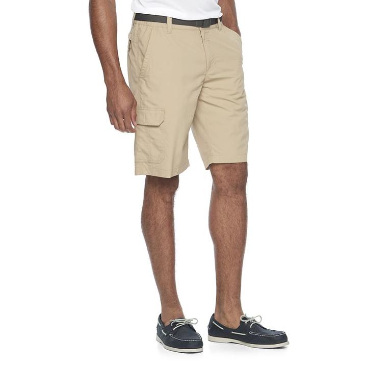 Men's Columbia Omni-shade Sycamore Falls Belted Shorts, Size: 40, Med Beige