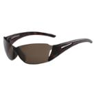Nike Lunge Ev0264sl 64mm Semi-rimless Wrap Sunglasses, Women's, Dark Brown