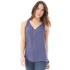Juniors' Iz Byer Zipper Tank, Teens, Size: Large, Blue (navy)