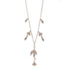 Lc Lauren Conrad Pave Leaf Necklace, Women's, Med Pink