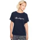 Women's Champion Heritage French Terry Short Sleeve Top, Size: Large, Dark Grey