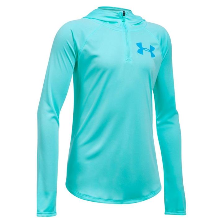 Girls 7-16 Under Armour Tech 1/4-zip Hoodie, Size: Xl, Red Overfl