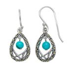 Tori Hill Sterling Silver Simulated Turquoise & Marcasite Teardrop Earrings, Women's, Multicolor