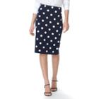 Women's Chaps Polka-dot Pencil Skirt, Size: Xl, Blue
