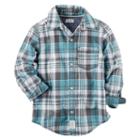 Baby Boy Carter's Mint Plaid Button-front Shirt, Size: 3 Months, Ovrfl Oth