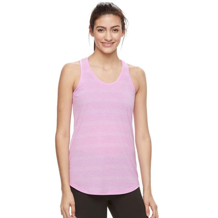 Women's Tek Gear&reg; Stripe Racerback Tank, Size: Large, Lt Purple