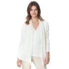 Women's Chaps Solid Open-front Cardigan, Size: Large, White