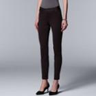 Women's Simply Vera Vera Wang Everyday Luxury Ponte Skinny Pants, Size: Xl, Dark Brown