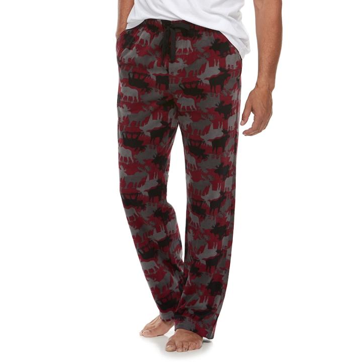 Men's Croft & Barrow&reg; Microfleece Lounge Pants, Size: Xl, Dark Red