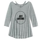 Girls 7-16 So&reg; 3/4-sleeve Strappy Legging Tee, Size: 10, Silver