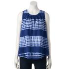Women's Sonoma Goods For Life&trade; Tie-dye Striped Swing Tank, Size: Large, Dark Blue
