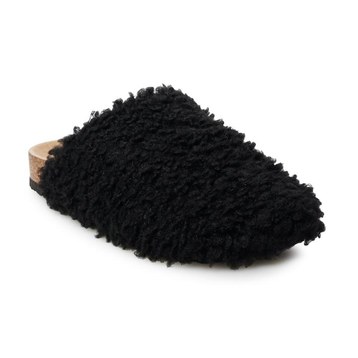 Juniors' So&reg; Cork Clog Slippers, Women's, Size: Large, Black