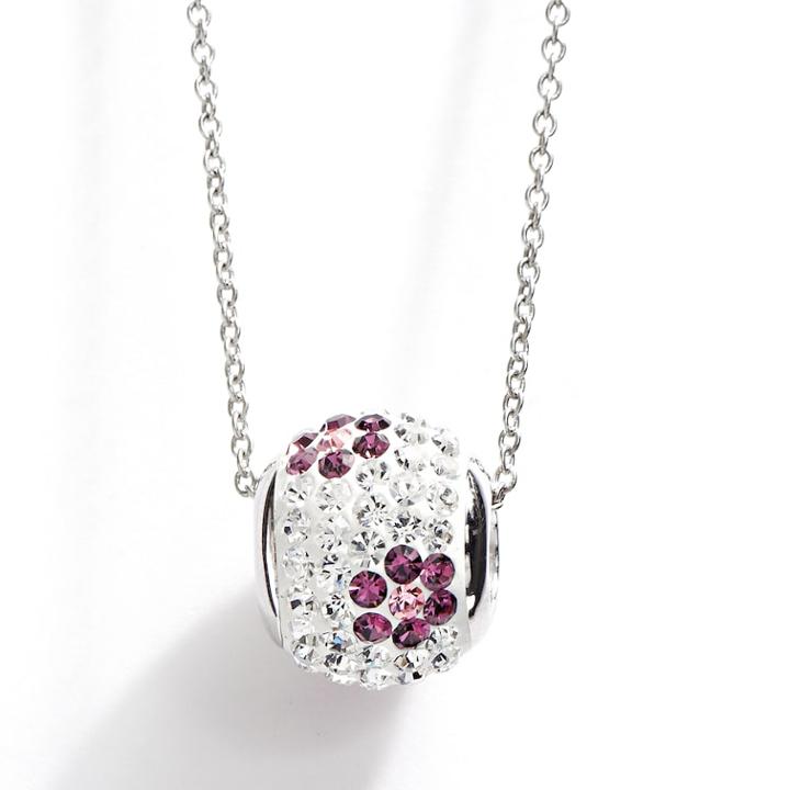 Silver Plated Crystal Flower Spinner Ball Pendant, Women's, Multicolor