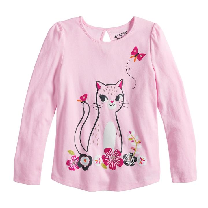 Girls 4-10 Jumping Beans&reg; Keyhole-back Graphic Tee, Size: 7, Light Pink