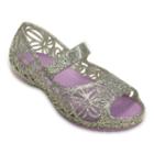 Crocs Glitter Isabella Girls' Flats, Size: 13, Silver