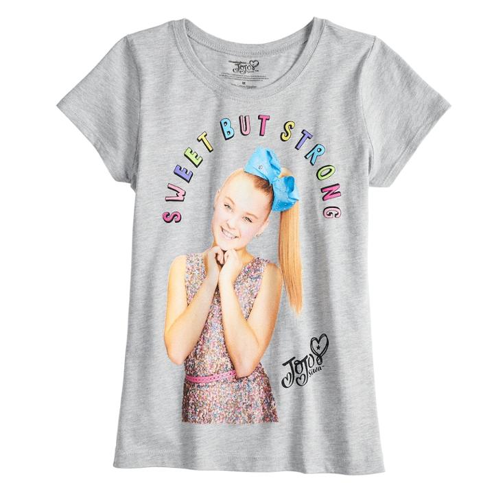 Girls 7-16 Jojo Siwa Sweet But Strong Graphic Tee, Size: Xl, Dark Grey