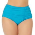 Juniors' Plus Size In Mocean Tummy-slimmer High-waisted Bikini Bottoms, Size: 2xl, Turquoise/blue (turq/aqua)