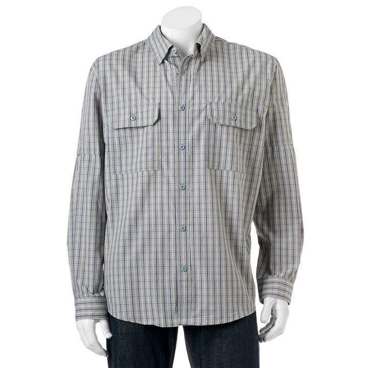 Men's Woolrich Tall Pine Classic-fit Plaid Button-down Shirt, Size: Large, Light Blue