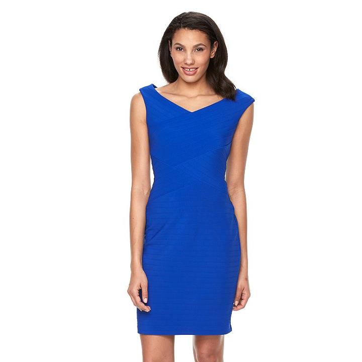 Women's Ronni Nicole Spliced Sheath Dress, Size: 14, Blue Other