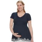 Maternity A:glow Peplum Tee, Women's, Size: Xxl-mat, Dark Blue