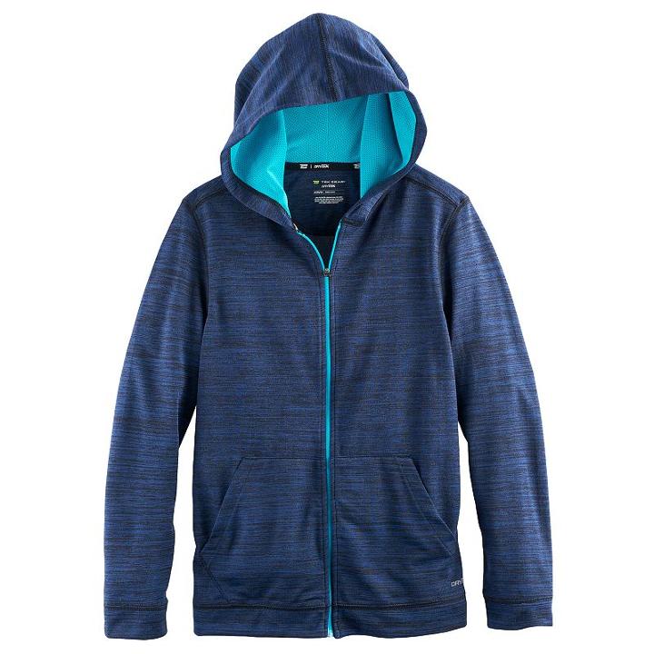 Boys 8-20 Tek Gear&reg; Jersey Space-dyed Hoodie, Size: M(10-12), Blue