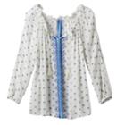 Girls 7-16 Mudd&reg; 3/4-length Cold Shoulder Embroidered Peasant Top, Size: 7-8, White Oth