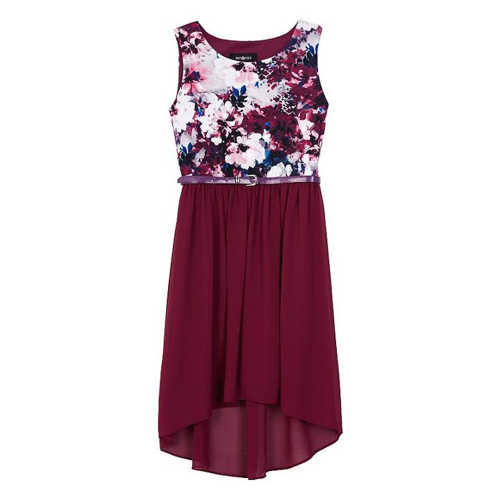 Girls 7-16 Iz Amy Byer Printed Bodice High-low Dress, Size: 16, Ovrfl Oth