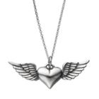 Journee Collection Sterling Silver Heart & Angel Wing Pendant Necklace, Women's, Size: 18, Multicolor