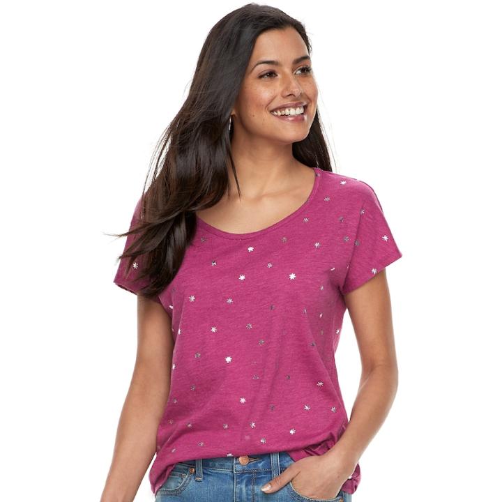 Women's Sonoma Goods For Life&trade; Dolman Graphic Tee, Size: Medium, Dark Pink