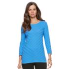 Women's Dana Buchman Diagonal Stripe Sweater, Size: Xs, Med Blue