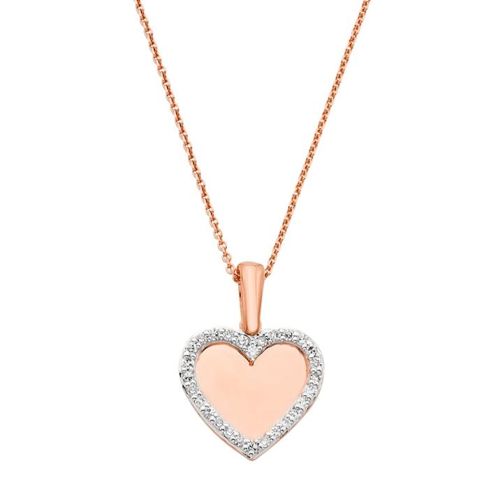 10k Gold 1/10 Carat T.w. Diamond Heart Pendant Necklace, Women's, White