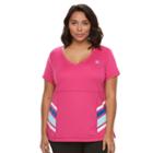Plus Size Fila Sport&reg; Heritage Colorblock V-neck Workout Tee, Women's, Size: 3xl, Med Pink