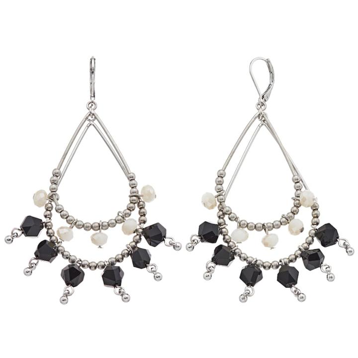 Simply Vera Vera Wang Black & White Bead Teardrop Earrings, Women's, Multicolor